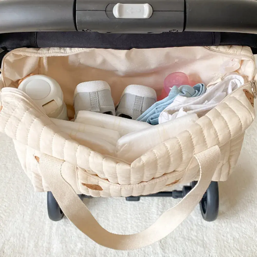 Sac à Langer Maternité Grande Capacité - Sac Bébé Fourre-Tout Brodé En Coton Doux - Trousse De Rangement