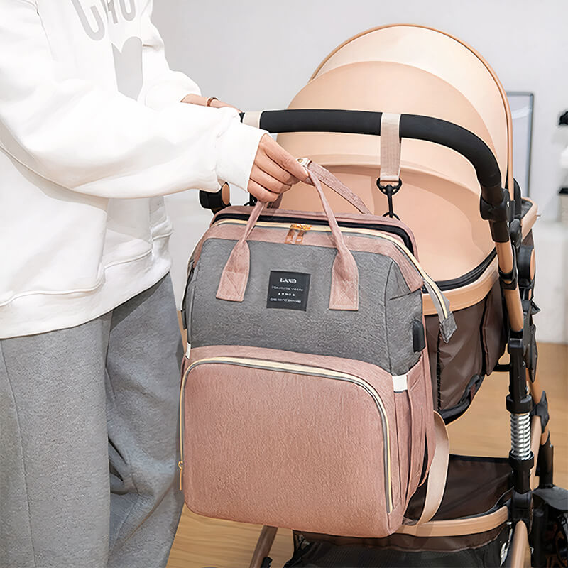 Sac à Dos Langer 4 En 1 Avec Matelas Et Sac Isotherme - Pratique Pour Parents, Poussette, Voyage Bébé