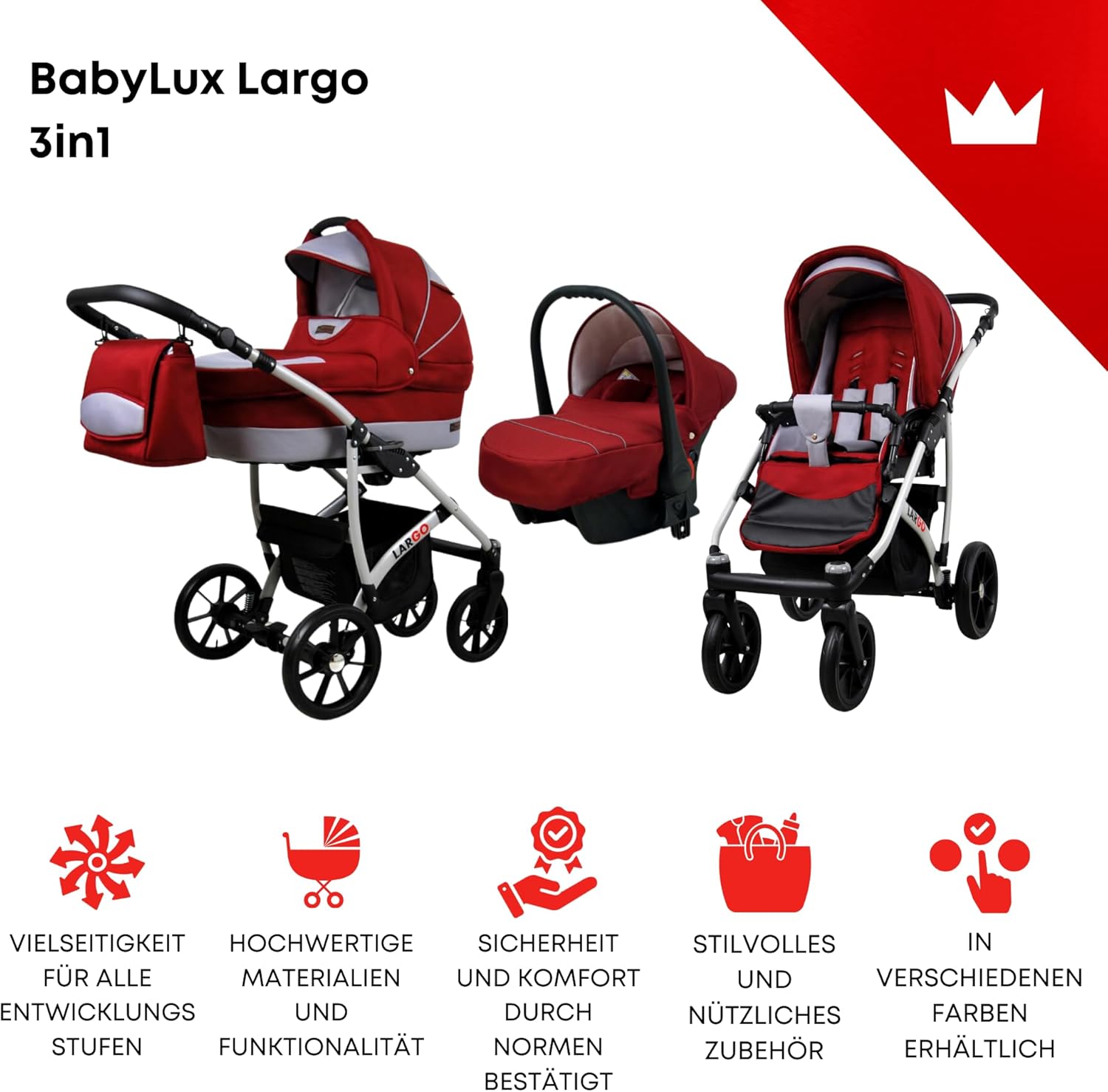 Maxi Cosi Poussette Landau 3 en 1 - beige - Smoby