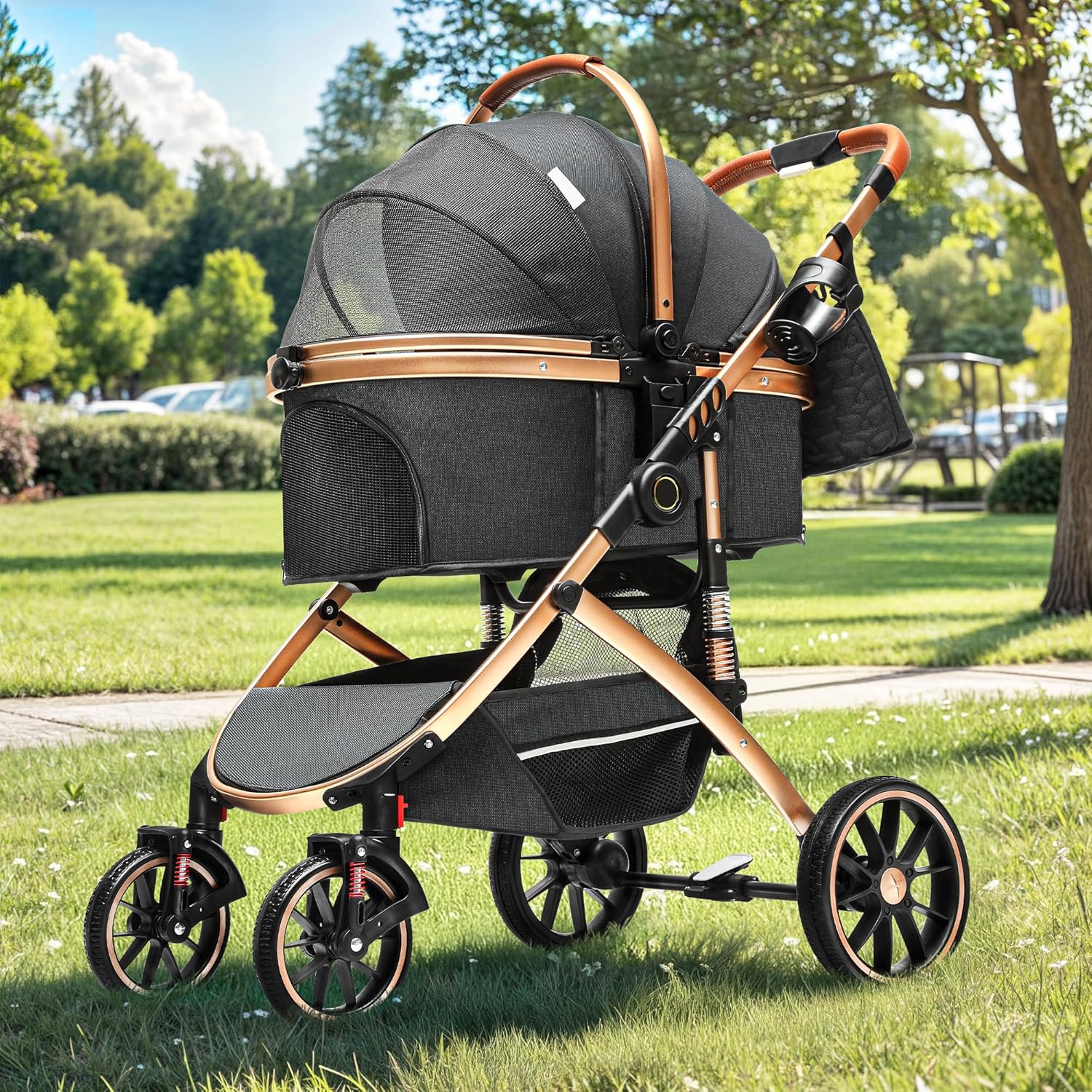 Smoby Poussette parapluie Stitch pliable pour poupées de bébé jusqu'à 42 cm, légère et pratique, avec structure métallique résistante et tissu lavable ( 7600250115