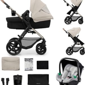 Poussette 3 en 1 Kinderkraft MOOV2 - Gris, incl. Siège auto Mink PRO I-Size