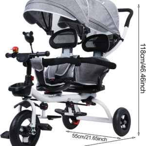 Alternative view of Poussette Double Nawoefii - Modèle Noir-A, 100kg, Tandem 98x55x118 cm