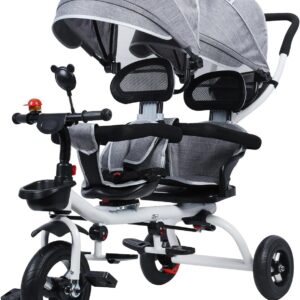 Poussette Double Nawoefii - Modèle Noir-A, 100kg, Tandem 98x55x118 cm