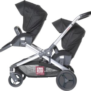 **Poussette Evolutwin Red Castle - Jumeaux/Tandem, Réversible, Noir**
