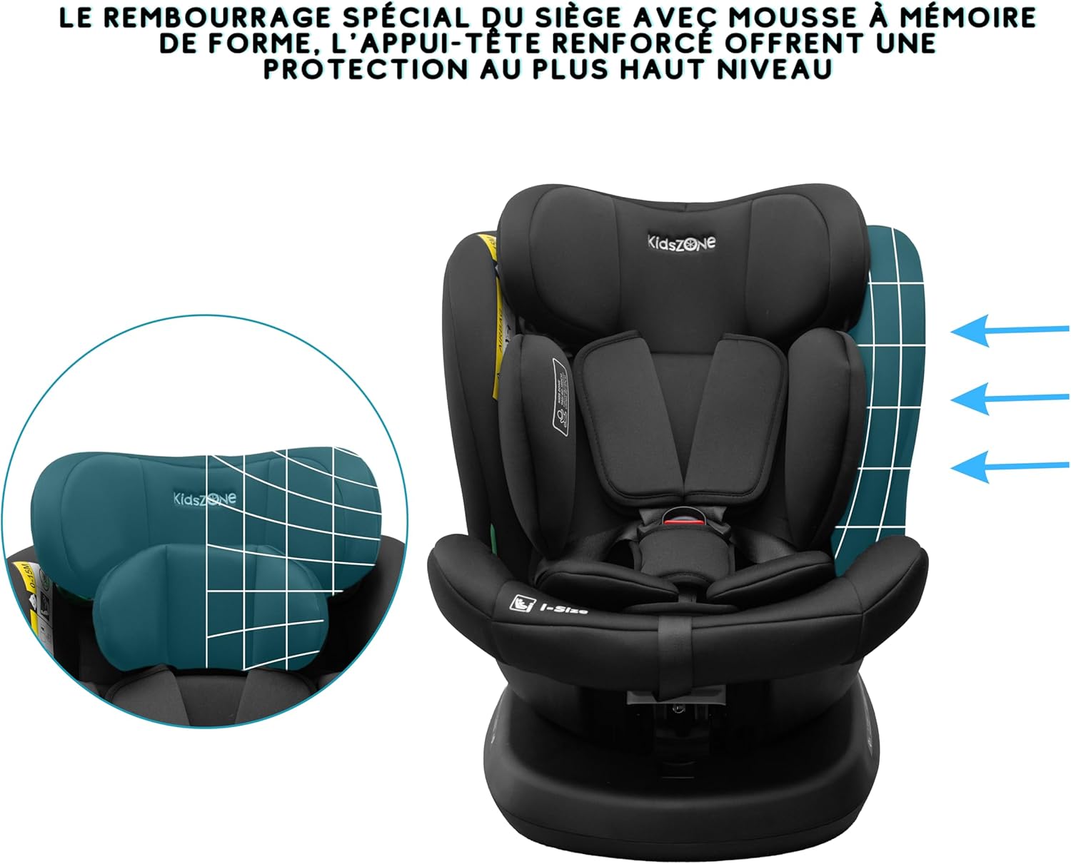 Appuie-Tête De Voiture Réglable - Largeur 20-30 Cm - Pivotant 360° - Pour Enfants Et Adultes - 9