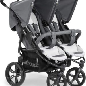 Poussette Double hauck Roadster Duo SLX – Inclinable, Pliable, Compact, Gris Argenté