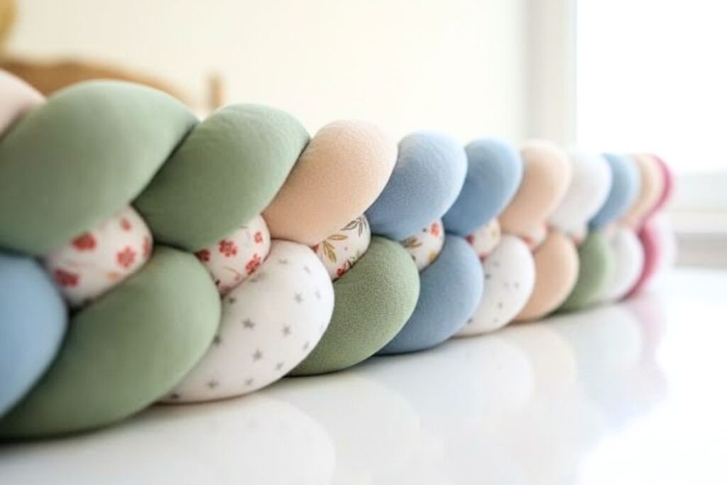 gros plan tressage tour de lit 3 brins