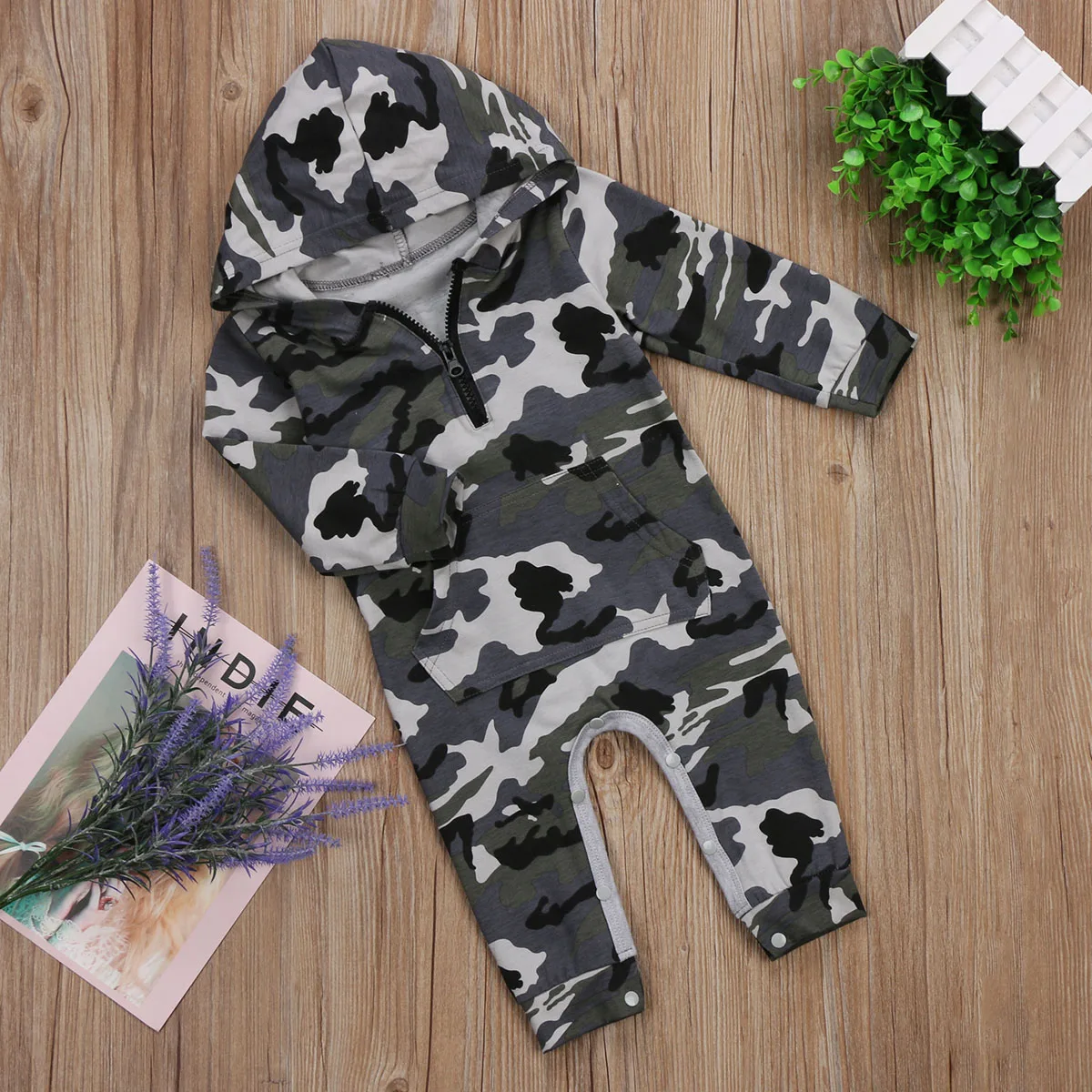 Combinaison Bébé Fermeture Éclair Avec Chapeau - Grenouillère Unisexe En Coton, Tailles 0-24 Mois, Tenue Maison Nouveau-né