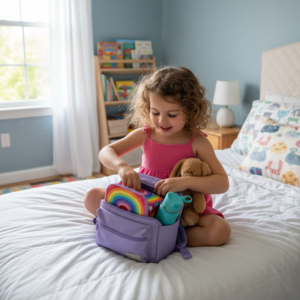 enfant-preparant-cartable-maternelle enfant preparant cartable maternelle