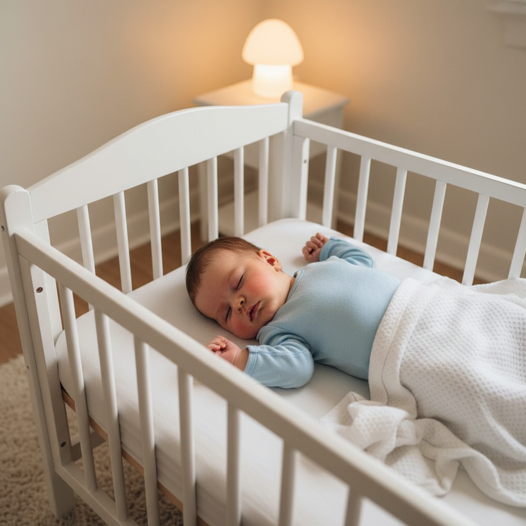 bebe dormant berceau blanc