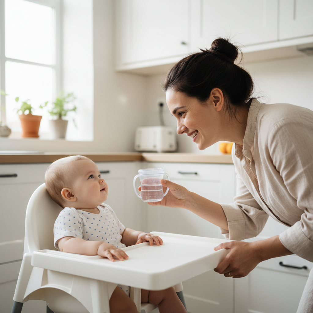maman hydratant son bebe